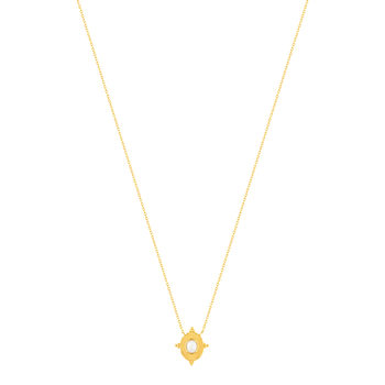 Collier plaqué or pierre de lune 45 cm