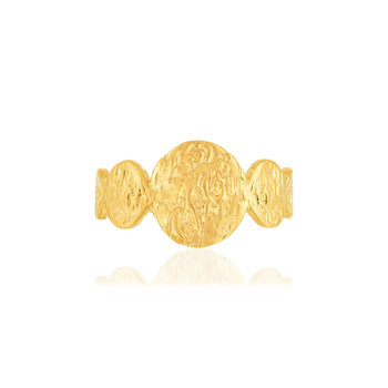 Bague plaqué or effet martelé