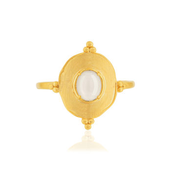 Bague plaqué or pierre de lune