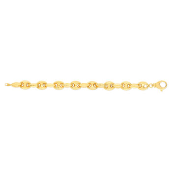 Bracelet plaqué or maille grain de café 20 cm