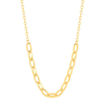 Gold-plated necklace with oval links 45 cm
