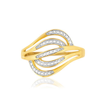 Bague or 375 2 tons diamants