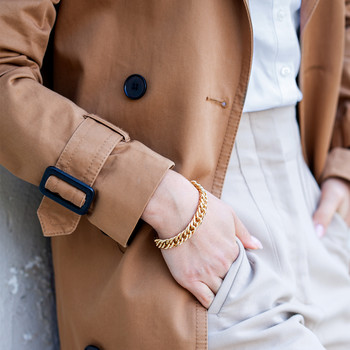 Bracelet plaqué or maille gourmette américaine 16 à 21 cm