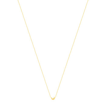 Collier or 375 jaune, motif croissant de lune 45 cm