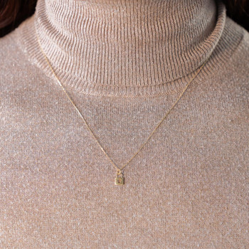 Collier or 375 jaune, motif cadenas avec coeur 45 cm
