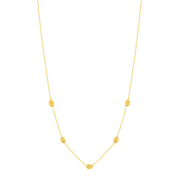 Collier or 375 jaune, motif grain de café 45 cm