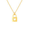 Collier or 375 jaune 45 cm motif cadenas avec une forme coeur - vue V1