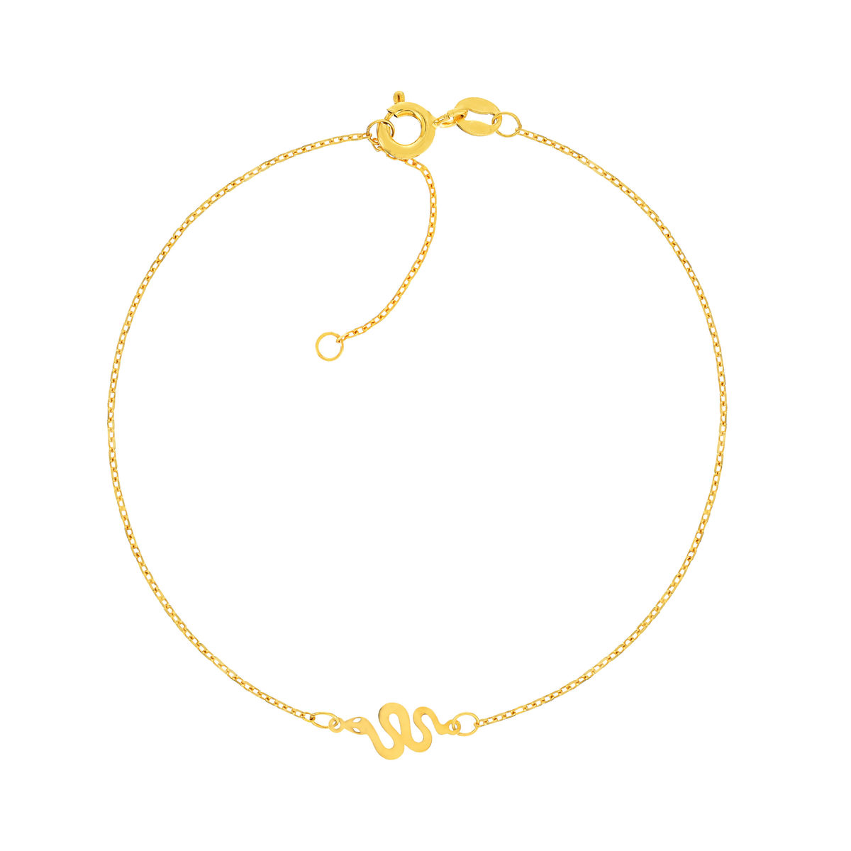 Bracelet or 375 jaune motif serpent 18.5cm
