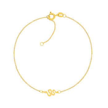 Bracelet or 375 jaune motif serpent 18.5cm
