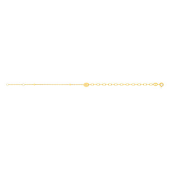 Bracelet or 375 jaune, motif grain de café 18cm