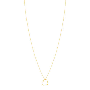 Collier or 375 jaune, motif coeur 45 cm