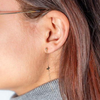 Boucles d'oreilles or 375 jaune, motif papillon
