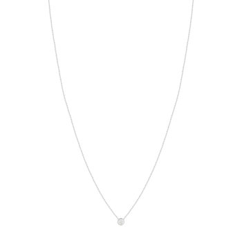 Collier or 375 blanc zirconia 45 cm