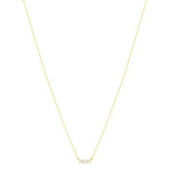 Gouden collier 375 gele zirkonia's, 45 cm