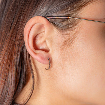 Boucles d'oreilles or 375 rose diamants