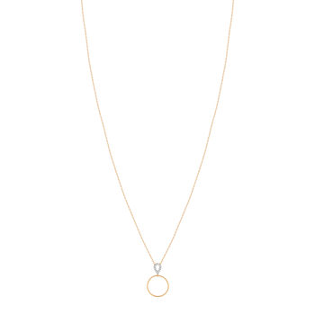 Collier or 375 rose diamants, 45 cm