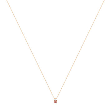 Collier or 375 rose tourmaline zirconia, 45 cm