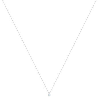 Collier or 375 blanc aigue-marine zirconia, 45 cm