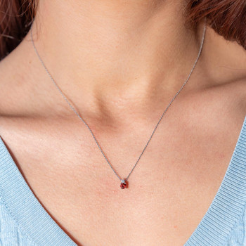 Collier or 375 blanc grenat zirconia, 45 cm