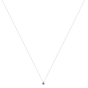 Collier or 375 blanc améthyste zirconia, 45 cm