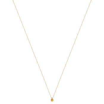 Collier or 375 rose citrine zirconia, 45 cm