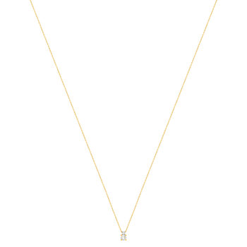 Collier or 375 jaune pierre de lune zirconia 45 cm