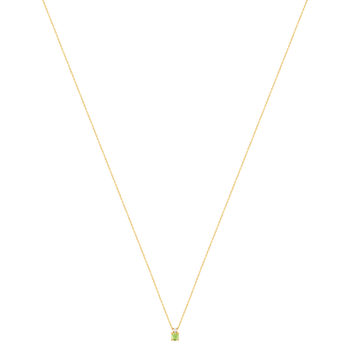 Collier or 375 jaune péridot zirconia, 45 cm