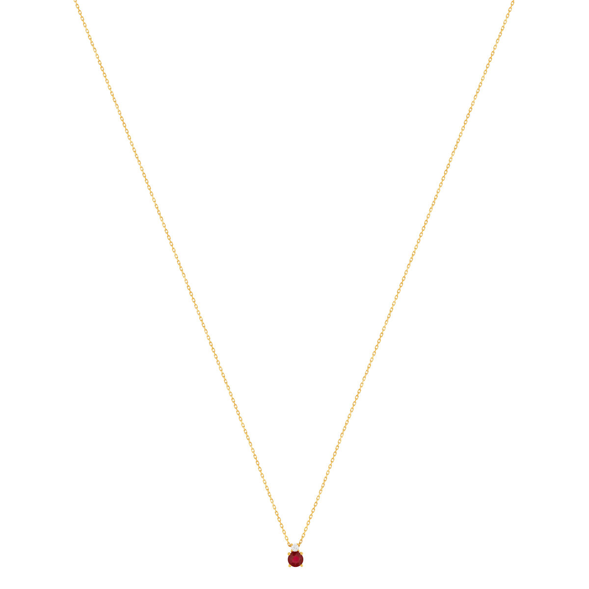 Collier or 375 jaune rubis zirconia, 45 cm - vue 2