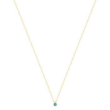 Collier or 375 jaune émeraude zirconia, 45 cm