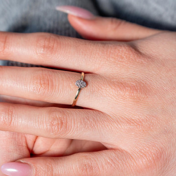 Bague or 375 2 tons diamants