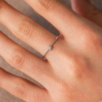 Bague or 375 blanc diamants