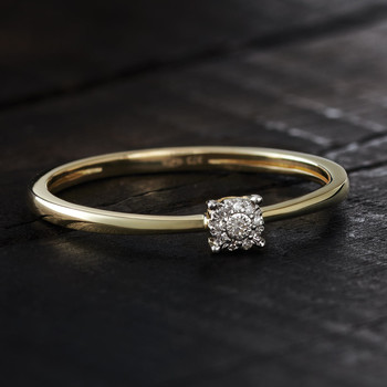 Bague or 375 2 tons diamants