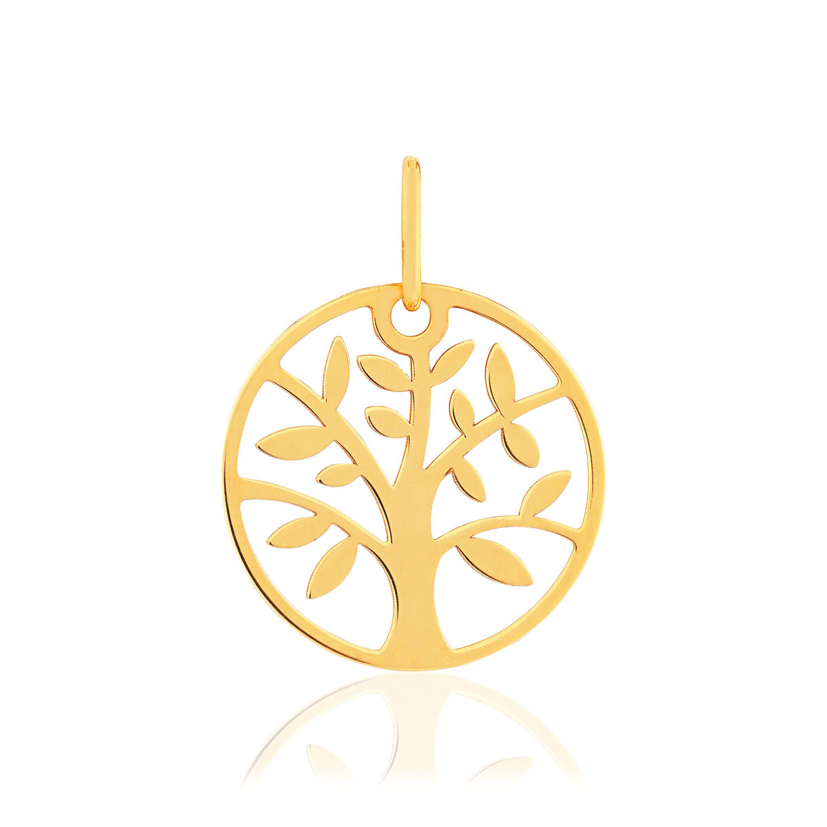 Pendentif or 375 jaune, motif arbre de vie.