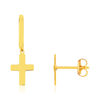 Boucles d'oreilles or 375 jaune, motif croix - vue VD2