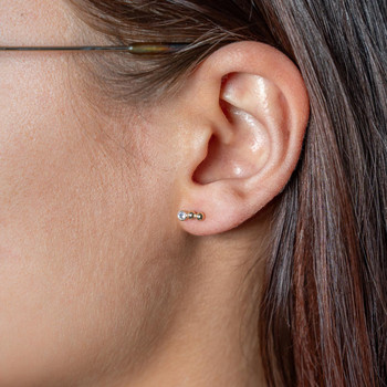 Boucles d'oreilles or 375 jaune zirconias
