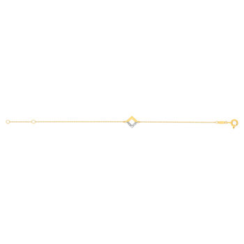 Bracelet or 375 2 tons diamant 18 cm