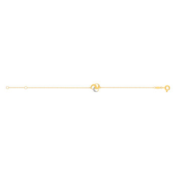 Bracelet or 375 2 tons diamant 18 cm