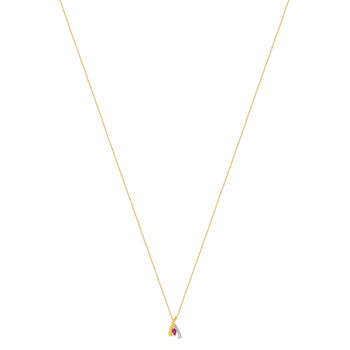 Collier or 375 2 tons rubis 45 cm