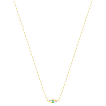 Collier or 375 jaune émeraude diamants 45 cm