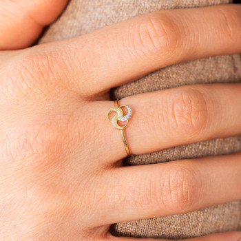 Bague or 375 2 tons diamant
