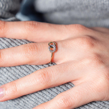 Bague or 375 2 tons diamant