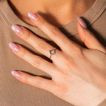 Bague or 375 2 tons diamant