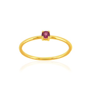 Bague or 375 jaune rhodolite