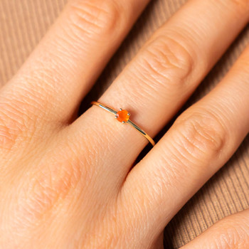 Bague or 375 jaune cornalines