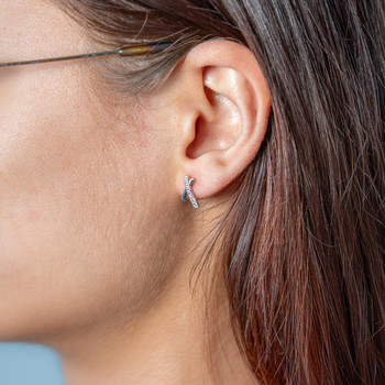 Boucles d'oreilles or 375 blanc diamant