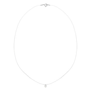 Pendentif or 375 blanc zirconia fil nylon. long. 40.5 cm