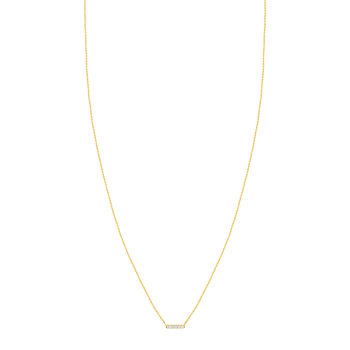 Collier or 375 jaune zirconias blancs 45 cm