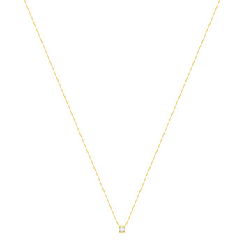 Collier or 375 jaune zirconias blancs 45 cm