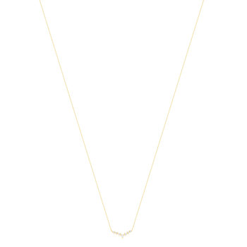 Gouden collier 375 gele zirkonia's 45 cm