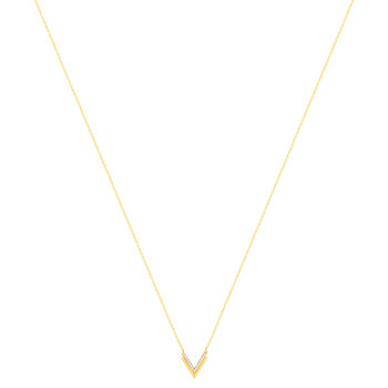 Collier or 375 jaune zirconias blancs 45 cm